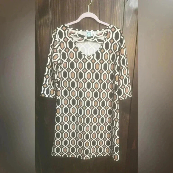 Vfish L Aline Jersey Knit Dress-Geometric Pattern. Size: Large - Picture 2 of 8